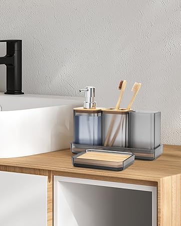 black soap dispenser bathroom