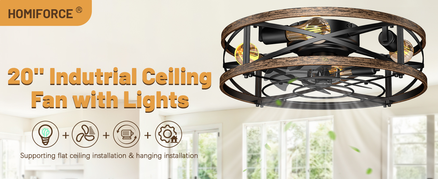 industrial ceiling light fan