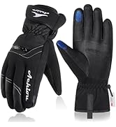 Achiou Ski Snow Gloves for Men Women Waterproof Insulated, Winter Touchscreen Snowboard Gloves fo...
