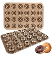 LDHHYH 2 Pack 24-Cavity Mini Donut Pan, Nonstick Small Donut Tray Doughnut Bakeware, Carbon Steel...