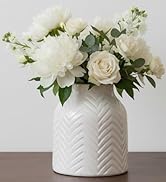 hjn White Vase for Flowers Ceramic Vase for Decor, Modern Decorative Vase, Vases for Your Kitchen...