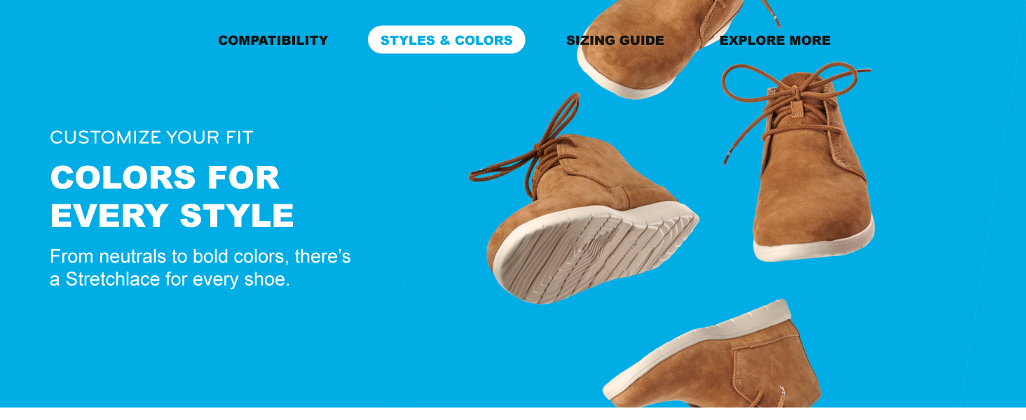Elastic shoelaces for boots and cleats, plus flat, round, and kids elastic shoelaces.