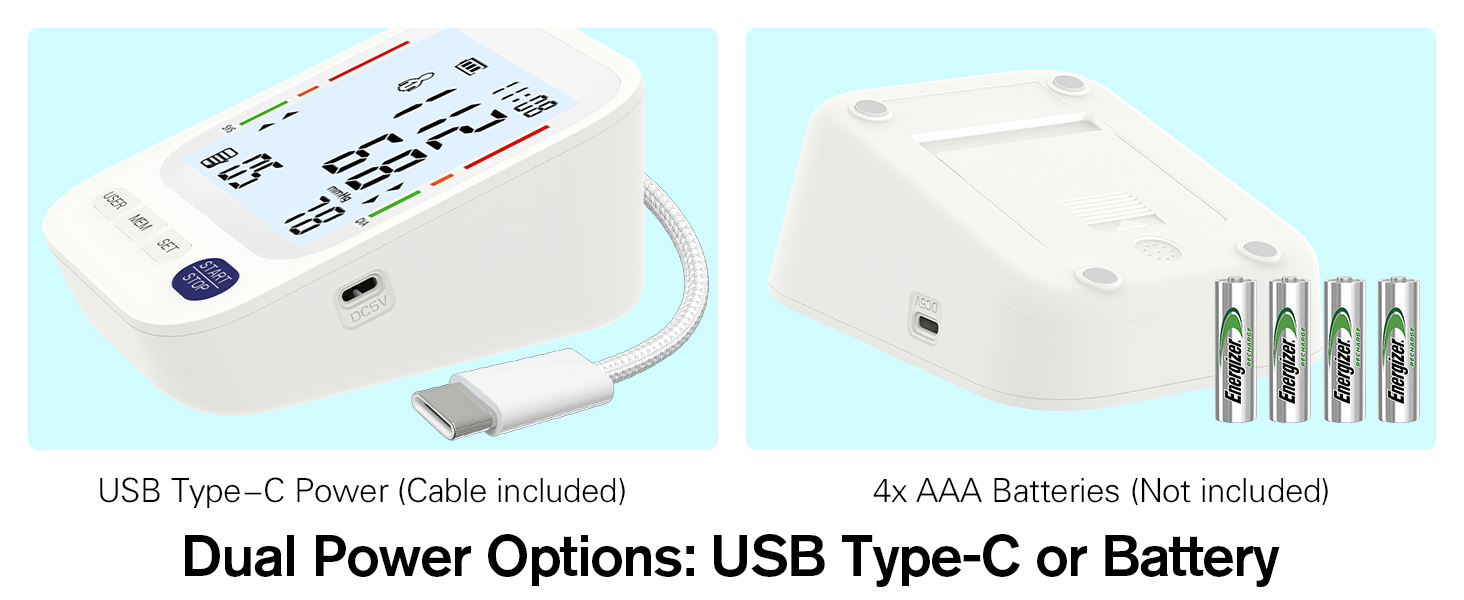 Dual Power Options: USB Type-C or Battery