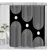 GKLEASG Black and White Shower Curtain, Boho Minimalist Mid Century Modern Arch Geometric Machine...