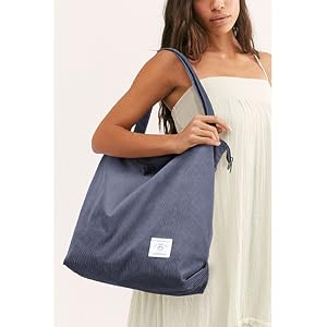 corduroy shoulder tote bag