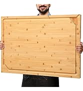 36 x 24 Extra Large Bamboo Cutting Board for Kitchen, Cutting Board Stove Top Cover with Handle, ...