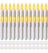 Yakpo 24 Pack Halloween Hanging Floating LED Taper Candles Battery Operated, Flameless Flickering...