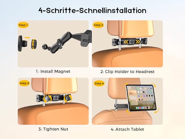 Car Headrest Tablet Holder