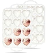 AOTASO 2 Pcs Heart Shaped Muffin Pan with Metal Reinforced Frame 12 Cup Nonstick Silicone Heart C...