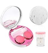 Contact Lens Travel Kit with Cleaner Washer, Portable Contact Box with Mirror Tweezers Remover To...
