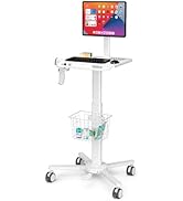 MB-C13-2T Lightweight Medical Trolley Cart for IPAD, Tablet with Keyboard Table, Basket, Scanner ...