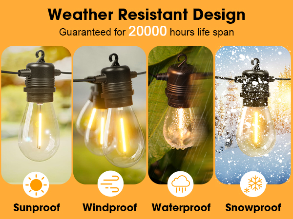 waterproof outdoor string lights