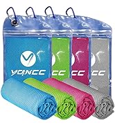 YQXCC 4 Pack Cooling Towels (40"x12") Cool Towel, Cold Towel, Microfiber Soft Breathable Chilly I...