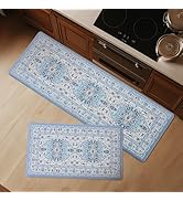FRESHMINT Anti Fatigue Kitchen Mats Set 2 PCS, Waterproof & Non-Skid Medallion Kitchen Rugs, Cush...