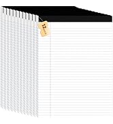 12Packs Legal Pads 8.5 x 11 Inch, 50Sheets/Pack, College Ruled & Perforated White Writing Pads, P...