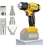IRONFIST Heat Gun Cordless Lithium 20V Hot Air Gun 2-Temp Setting Max 1022°F(550°C) Heat Gun for ...