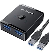 USB 3.0 Switch, Bi-Directional USB Switch 2 in 1 Out / 1 in 2 Out, YINNCEEN USB Switcher 2 Comput...