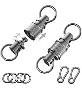 TAGUKIOO Quick Release Keychain with Detachable Key Rings-Heavy Duty Retractable Key Chain Clip f...