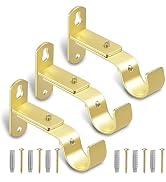 AMZSEVEN Adjustable Curtain Rod Brackets, Metal Window Drapery Rod Hanger Holders Hooks for 1 inc...