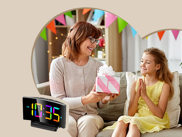 Wireless Charging Alarm Clock with RGB Light