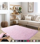 Mugorn Pink Rugs for Bedroom, 3x5 Feet Fluffy Area Rugs for Living Room, Soft Shag Kids Rug Small...
