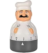 Jayron Kitchen Timer Cooking Timer 60 Minutes Countdown Timer Mechanical Timer Chef Shaped Alarm ...