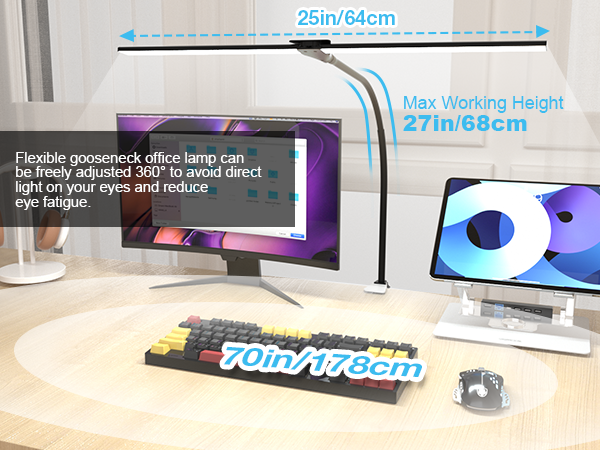 Bright Double Head Desk Lamp