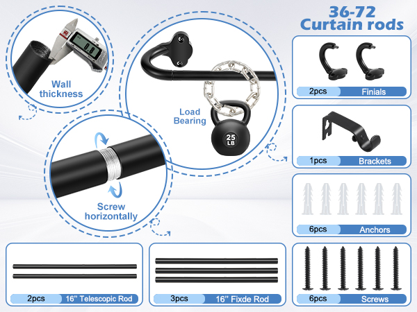 adjustable blackout curtain rods for windows 48 to 84 window single rod wraparound curtain rod 10ft