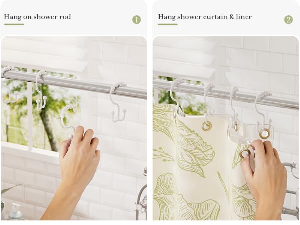 White Shower Curtain Hooks