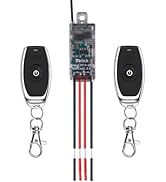 Meskliu 12v Wireless Switch,Mini Remote Control Switch,DC 5V/12V/24V/ 5A Relay with 328ft Long Ra...