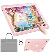 ZEXALIGHT A3 Rechargeable Light Box for Tracing Drawing, 8 Adjustable Angles LED Light Pad with 3...