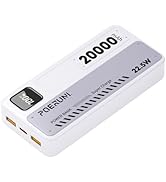 20000mAh Portable Charger with Digital Display - 22.5W Super Fast Charging, Compact Power Bank fo...