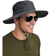 SENWAI Unisex UPF50+ Sun Hat with Ponytail Hole, UV Protection Wide Brim Bucket Hat for Men Women...