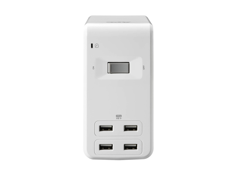 Front view of the APC P6U4W SurgeArrest 6 Outlet Muti-Use Surge Protector