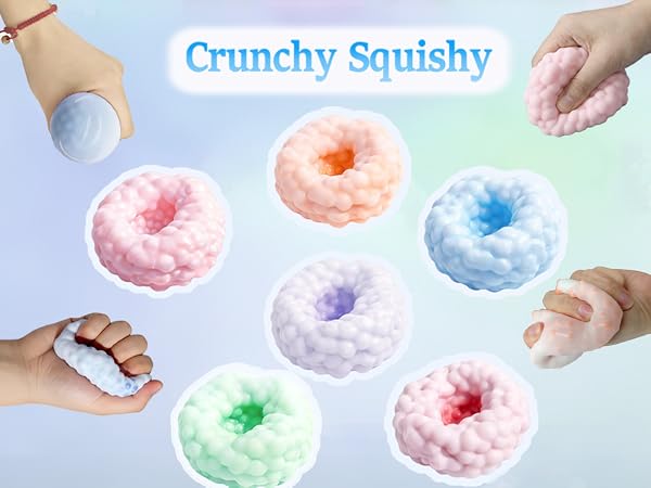 Dual Form Crunchy Stress Ball Moldable Clay Filled Squishy with Beads for Anxiety Relief