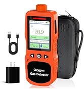 ZYKYCX Portable Oxygen Detector, Rechargeable O2 Monitor with Sound, Light, Vibration Alarms, Oxy...