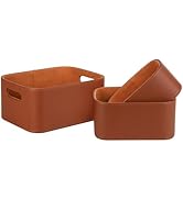 HofferRuffer Faux Leather Storage Baskets Bins with Velvet Lining for Organizing, Storage, Gifts,...