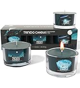 TRINIDa Scented Candles for Men, 3 Black Candles for Aromatherapy & Relaxation, 30h Luxurious Fil...