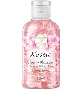 Kustie Cherry Blossom Travel Size Body Wash with Sakura Extract & Niacinamide - Hydrates & Soften...