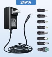 UL Listed 24V 1A 5ft Power Supply Adapter, AC to DC 24V 1A Switching Power Supply Adapter with 8 ...