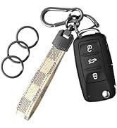 OHKYOOT Leather Car Key chain,Carabiner Clip Key Fob Keychain for Home Car Keys Women Men