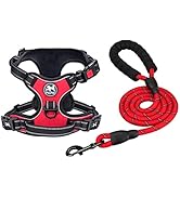 PoyPet Dog Harness and Leash Combo, Escape Proof No Pull Vest Harness, with 5 Feet Leash, Reflect...