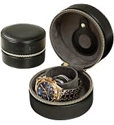 KAMIER Portable Single Watch Travel Case PU Leather Velvet Lined Watch Storage Box with Ring Slot...