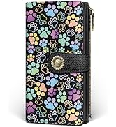 GIANCOMICS Puppy Dog Paw Womens Wallet RFID Blocking, Credit Card Holder Bifold, PU Leather Trave...