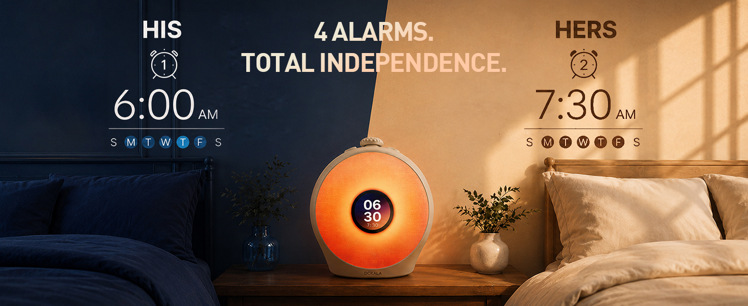 4 independent alarm clock 7-day programmable