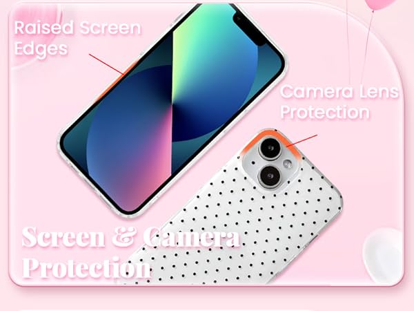 QLTYPRI Cute Polka Dot Shockproof Phone Case