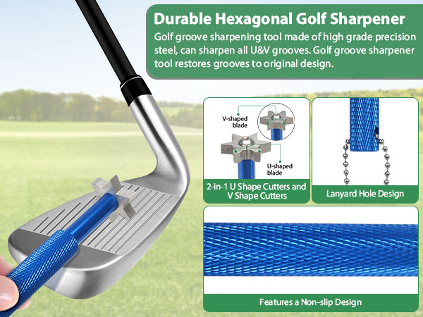 Durable Hexagonal Golf Sharpener