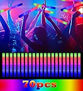 EXCECAR 70PCS Foam Glow Sticks, LED Light Up Foam Sticks with 3 Modes Flashing Changing, Glowing ...