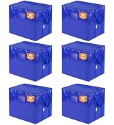 TICONN 6 Pack Jumbo Moving Bags with Reinforced Handles, Square Heavy-Duty Storage Bags, Oversize...