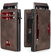 RUNBOX Slim Card Wallet for Men with ID Window – Minimalist RFID Wallet, Pop-Up Function, Ultra T...